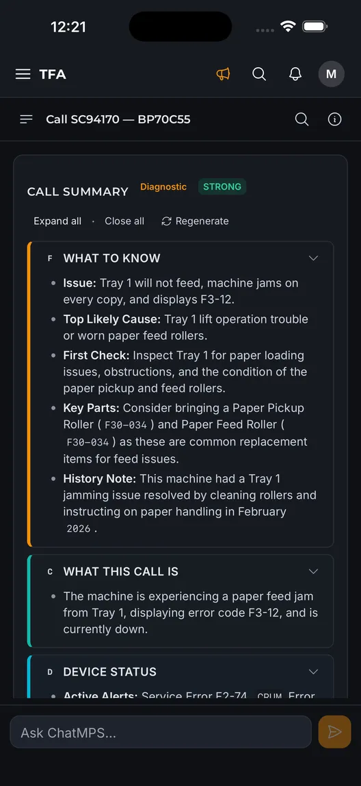 TFA on iPhone: the call digest, in one read.